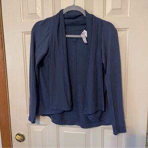 Athleta Blue Open Front Wrap Cardigan